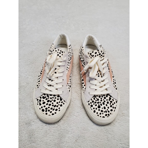 Madewell Shoes - Madewell Sidewalk White Black Polka Dot Calf Hair Low Sneakers 8 Preppy Festival